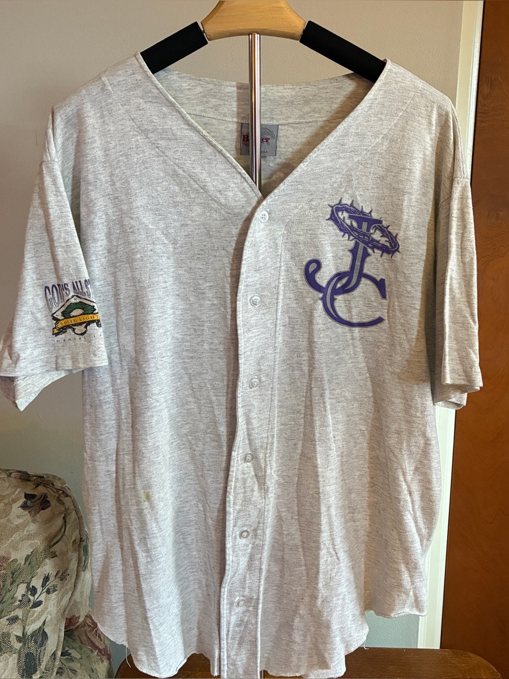 Jesus JC God’s All Stars Gray Short-Sleeve Baseball Jersey